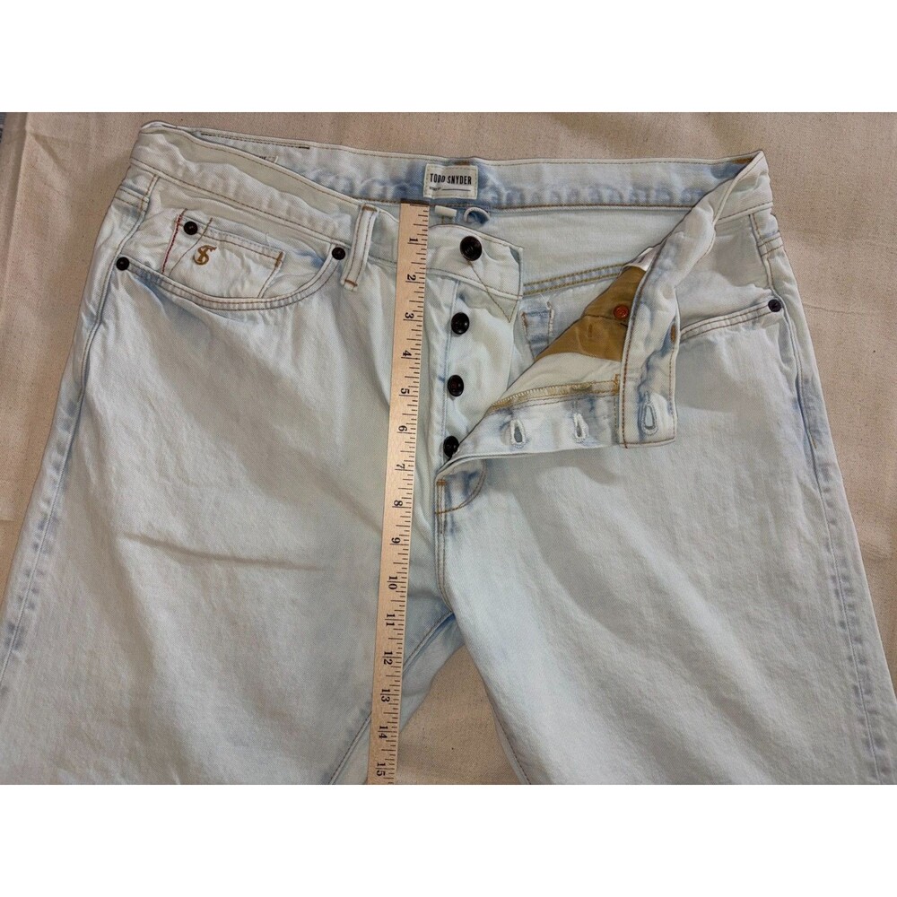 Todd Snyder Selvedge Jeans Mens 36x32 Slim Fit 12.5oz Japanese Denim Light Wash - Picture 7 of 9